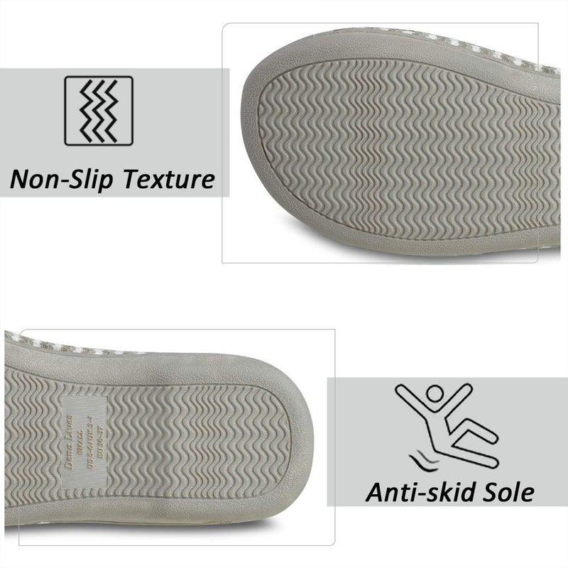 DL Women's Memory Foam Open Toe Slide Slippers with Cute Bow and Cozy Terry Lining, Slip-on House Shoes Spa Mules Sandals with Indoor Outdoor Rubber Sole, Gray, 9-10 - Image 4